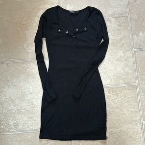 Black Nasty Gal Henley Dress